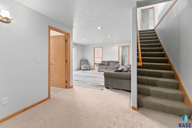 living room with carpet flooring