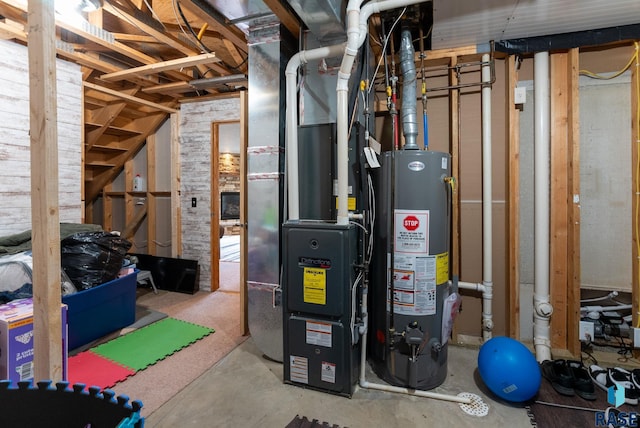 utilities with heating unit and water heater