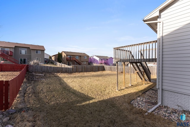 view of yard featuring a deck