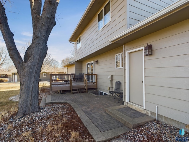 exterior space with a wooden deck