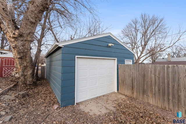 view of garage