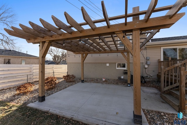 view of patio with a pergola