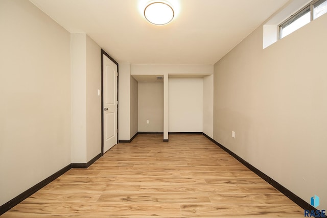 corridor featuring light wood-type flooring