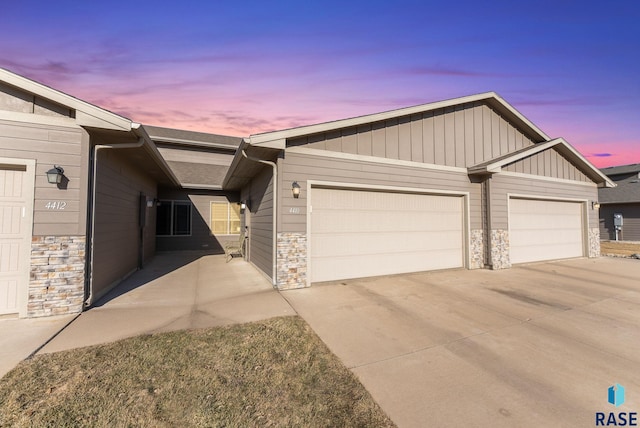 view of front of home with a garage