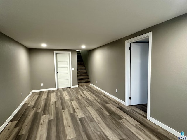 interior space featuring wood-type flooring