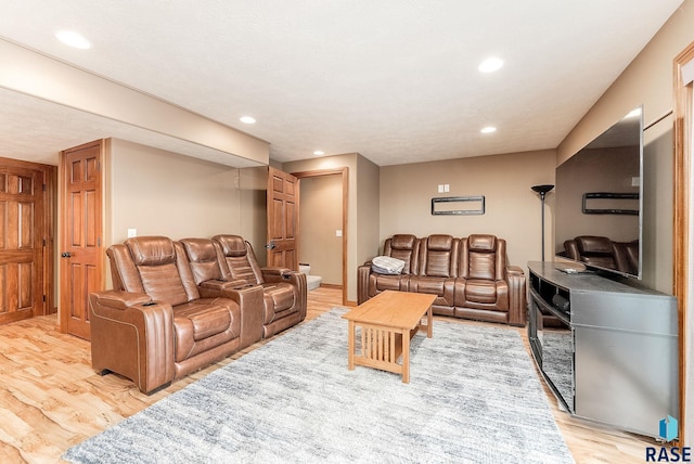 living room featuring light hardwood / wood-style flooring