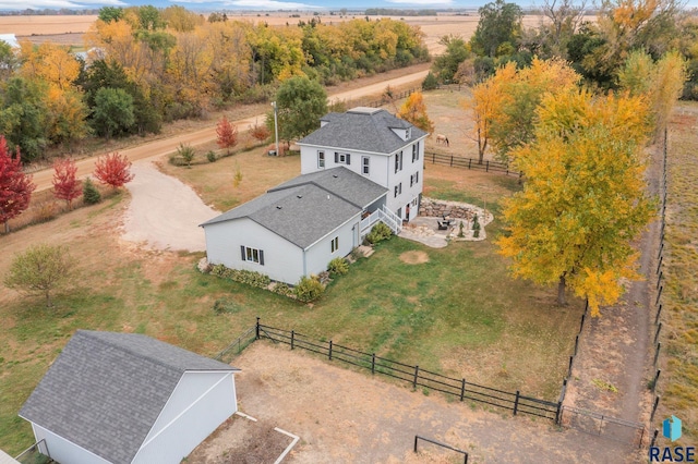 drone / aerial view featuring a rural view