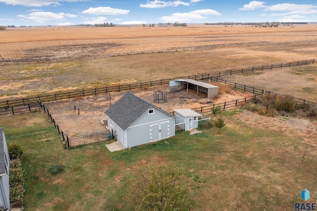 bird's eye view with a rural view