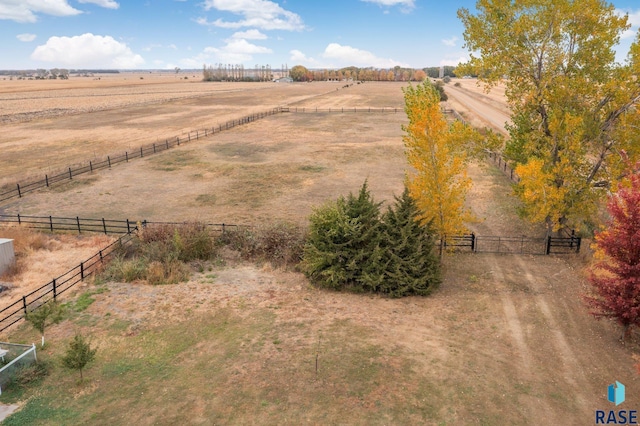 bird's eye view with a rural view