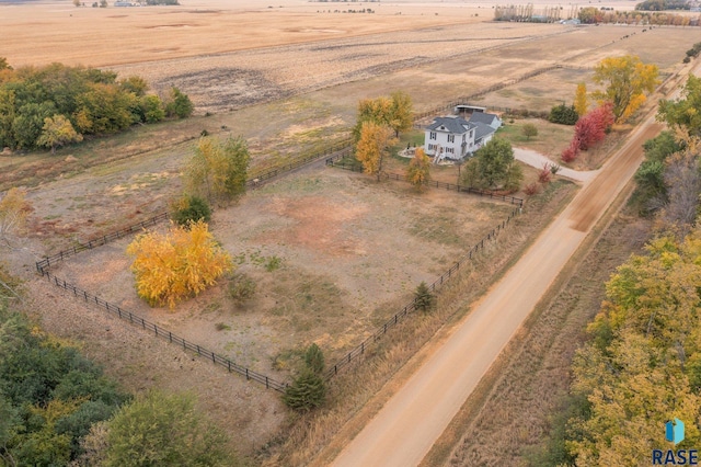 bird's eye view featuring a rural view