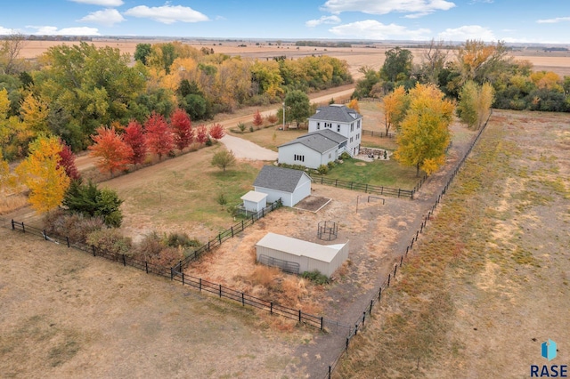 drone / aerial view with a rural view