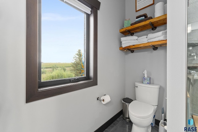 bathroom with plenty of natural light and toilet