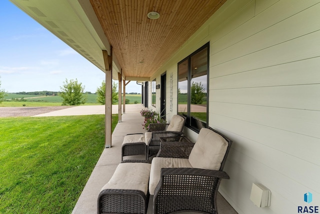 view of patio featuring covered porch