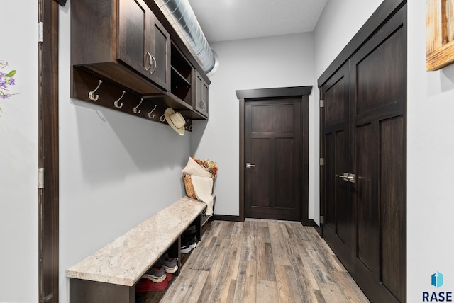 mudroom featuring light hardwood / wood-style floors