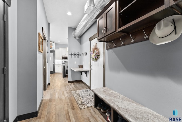 mudroom featuring light hardwood / wood-style floors