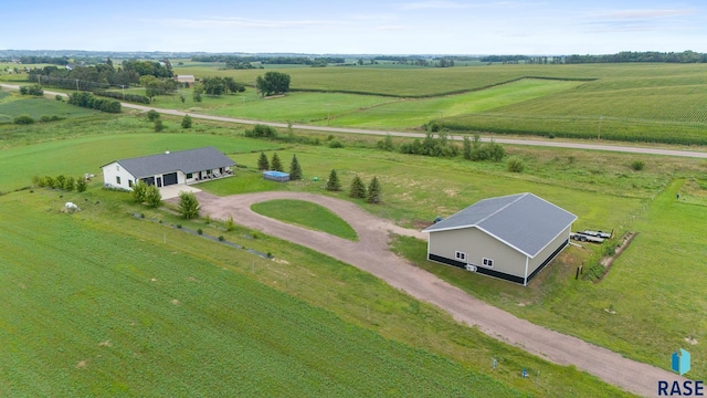 bird's eye view with a rural view