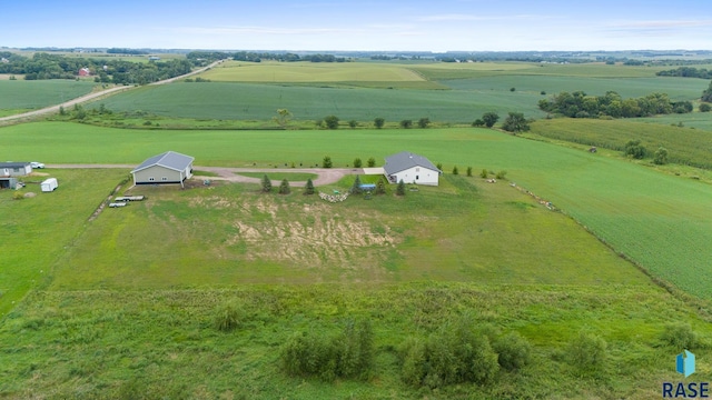 aerial view featuring a rural view