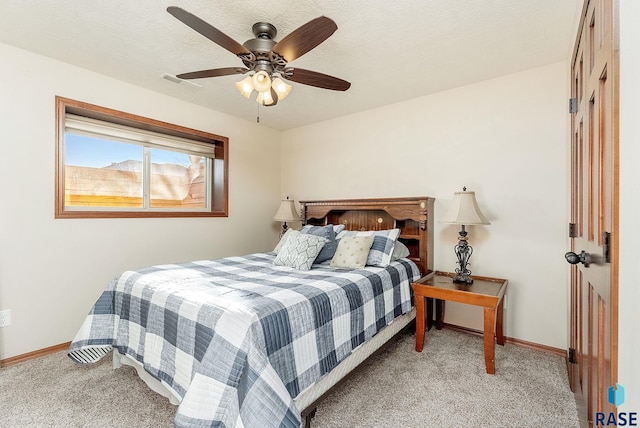 bedroom with carpet and ceiling fan