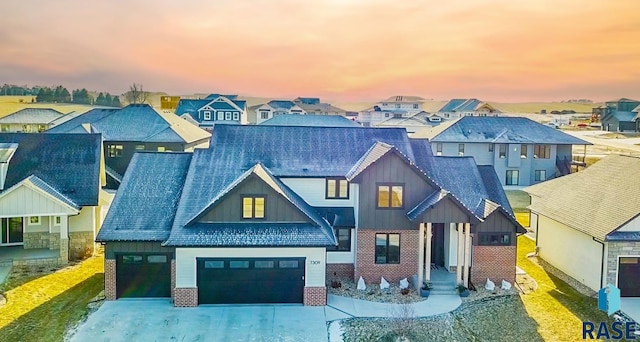 view of front of home with a garage