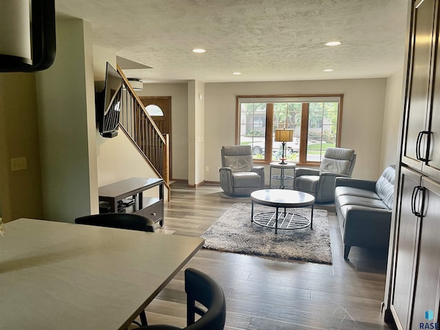 living room featuring wood-type flooring