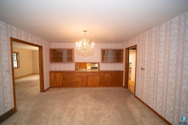 interior space with an inviting chandelier