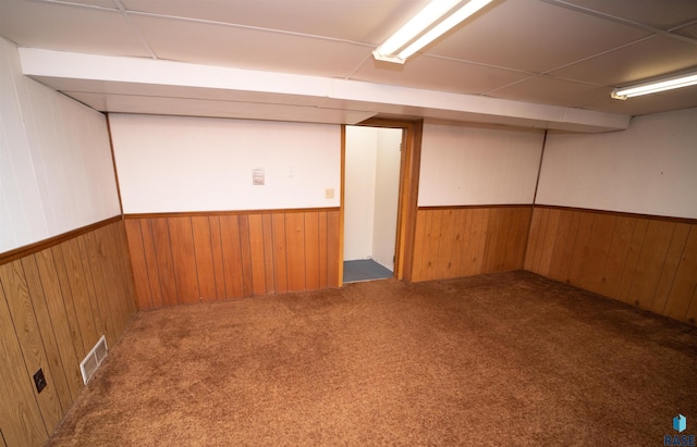 basement with carpet