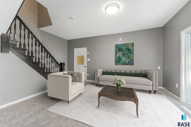 living room featuring carpet flooring