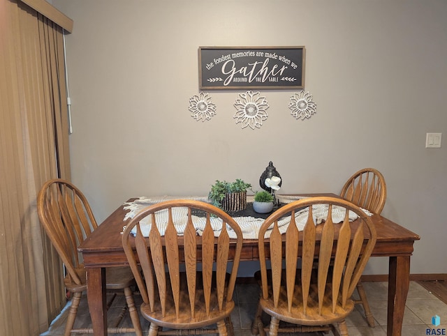 view of tiled dining room