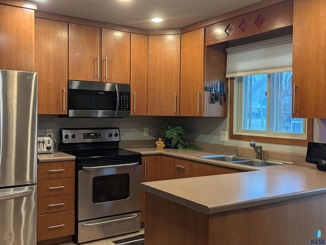 kitchen with sink and stainless steel appliances