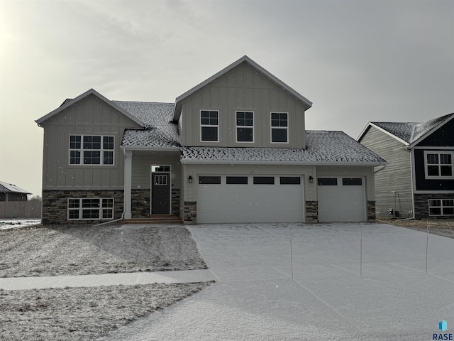 view of front of home with a garage