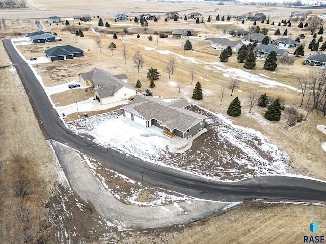 aerial view with a rural view