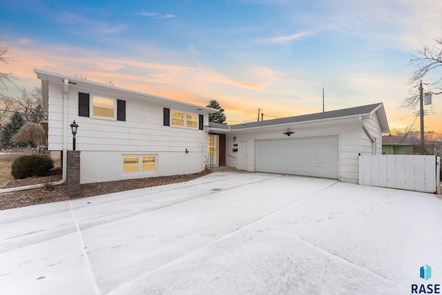 view of front of house featuring a garage