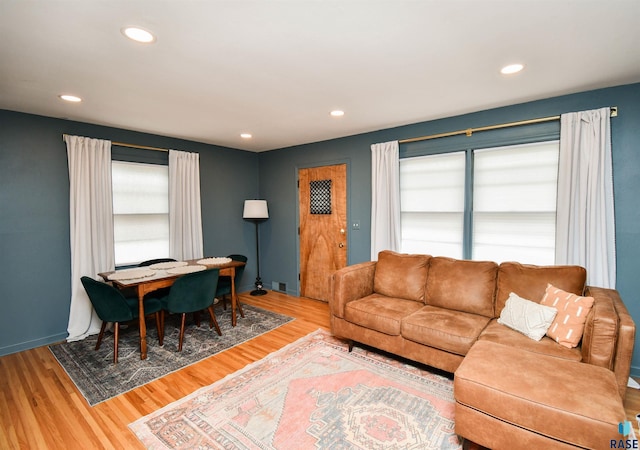 living room featuring hardwood / wood-style flooring