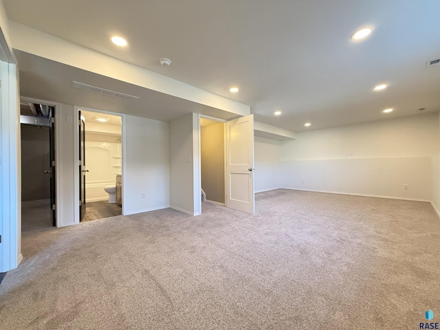 basement featuring carpet floors