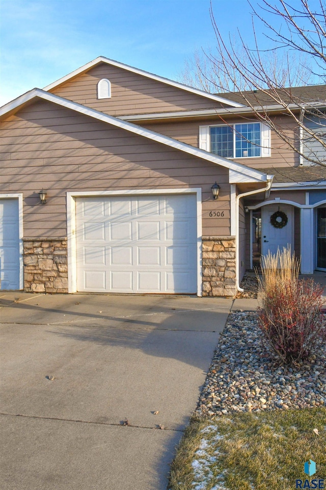 view of front of home featuring a garage