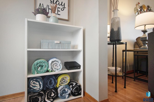 interior details with hardwood / wood-style floors