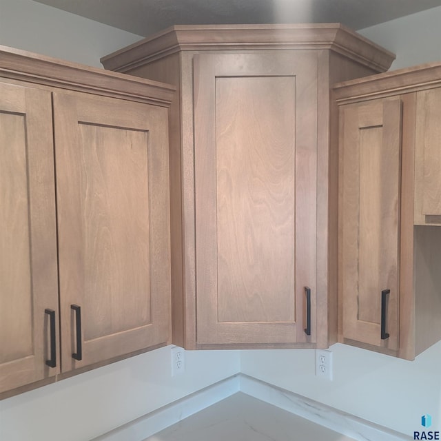 room details with light brown cabinetry