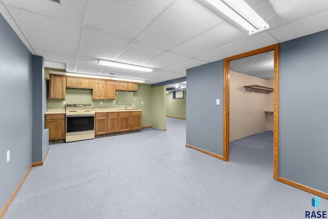 kitchen with electric range and sink