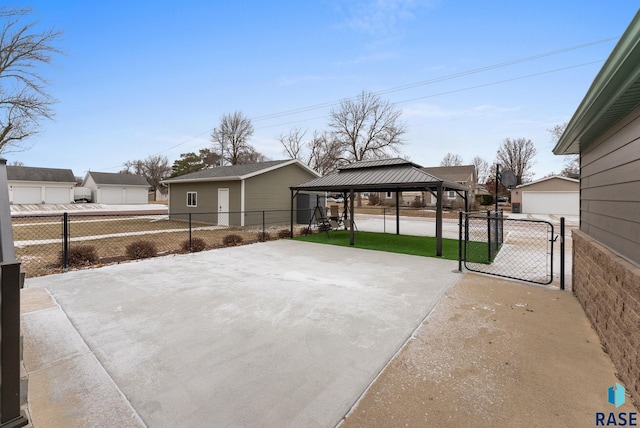 view of patio featuring a gazebo