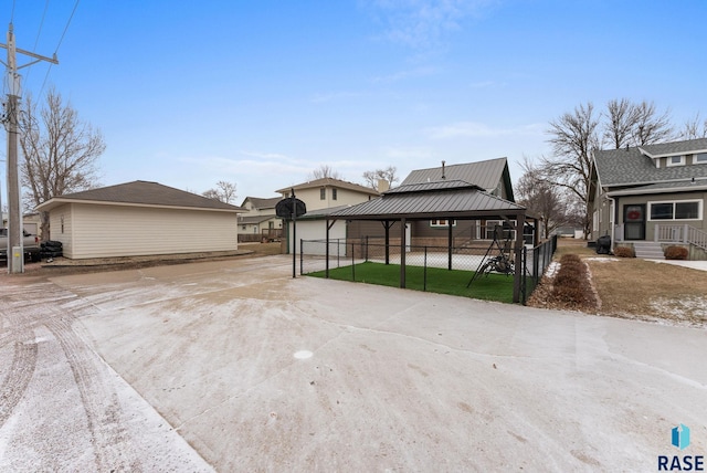 exterior space featuring a gazebo