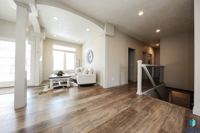 interior space with wood-type flooring