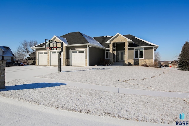 view of front of house with a garage