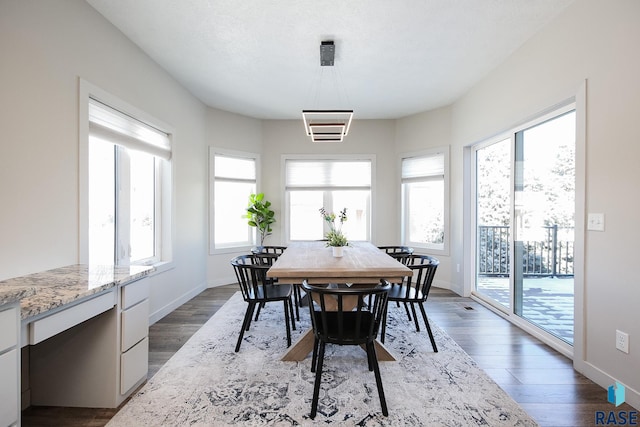 dining room featuring dark hardwood / wood-style flooring