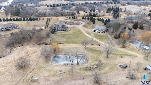 drone / aerial view with a rural view