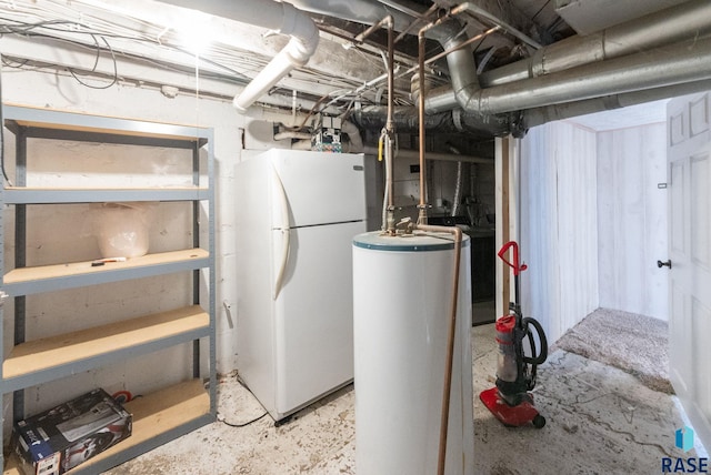 utility room featuring gas water heater