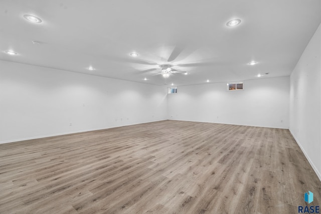 spare room featuring light hardwood / wood-style flooring