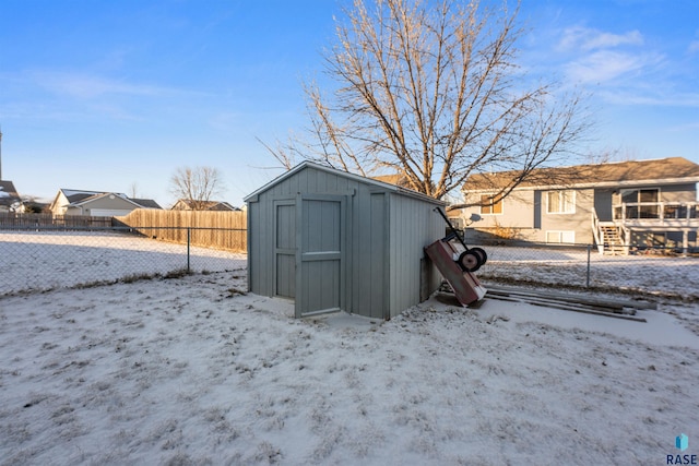 view of snow covered structure