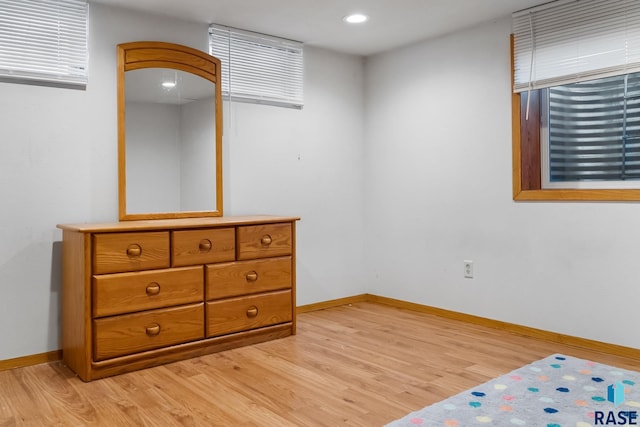 bedroom featuring light hardwood / wood-style flooring