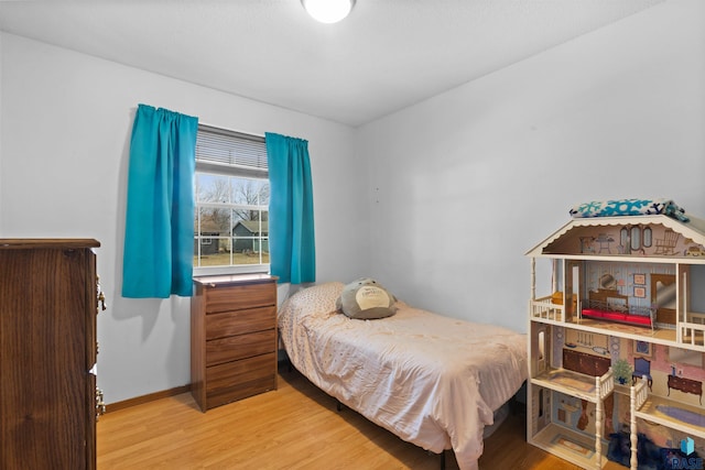 bedroom featuring light hardwood / wood-style flooring