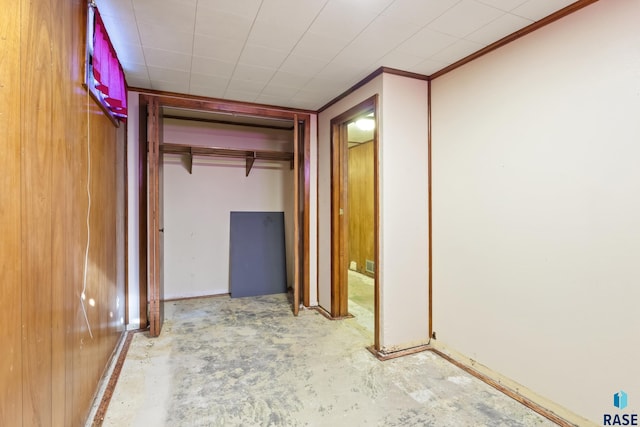 hallway with ornamental molding